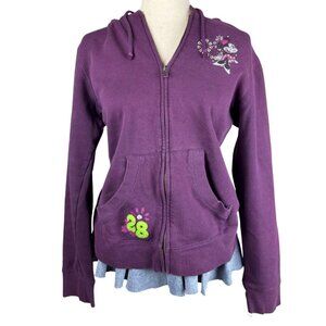 Disney Minnie Mouse Zip Up Hoodie Purple Women’s Large